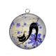 Pendentif Cabochon Argent - chat