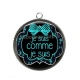 Pendentif Cabochon Argent - je suis comme je suis
