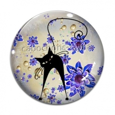 Cabochon Verre - chat