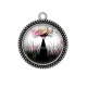 Pendentif Cabochon Argent - chat