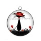 Pendentif Cabochon Argent - chat