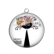 Pendentif Cabochon Argent - chat