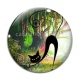 Cabochon Verre - chat noir