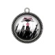 Pendentif Cabochon Argent - chat noir