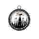 Pendentif Cabochon Argent - chat noir