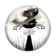 Cabochon Verre - chat noir