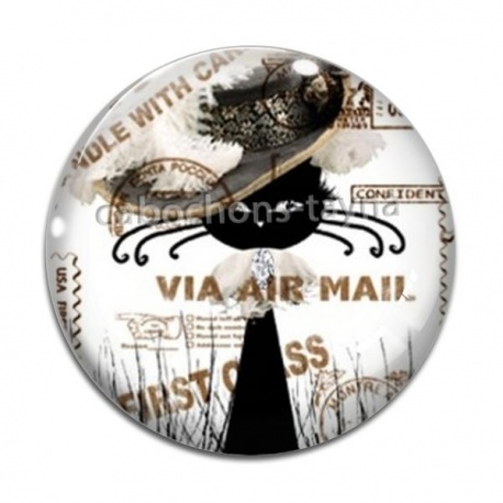 Cabochon Verre - chat