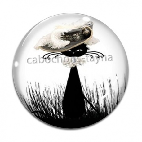Cabochon Verre - chat
