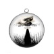 Pendentif Cabochon Argent - chat