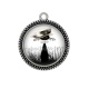 Pendentif Cabochon Argent - chat