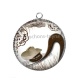 Pendentif Cabochon Argent - chat