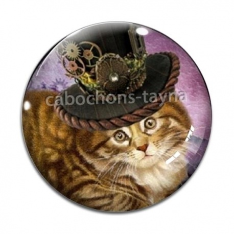 Cabochon Verre - chat