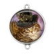 Connecteur Cabochon Argent - chat