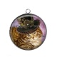 Pendentif Cabochon Argent - chat