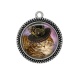 Pendentif Cabochon Argent - chat
