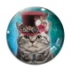 Cabochon Verre - chat