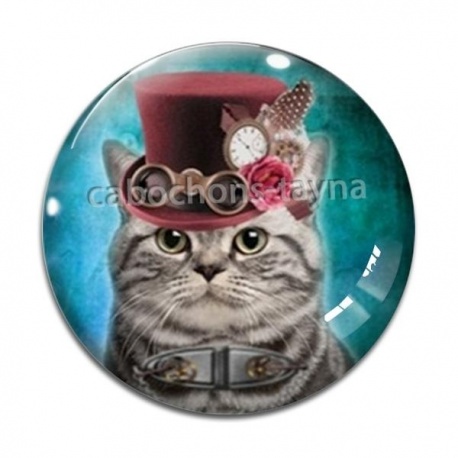 Cabochon Verre - chat
