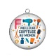 Pendentif Cabochon Argent - meilleure coiffeuse au monde