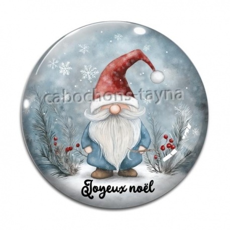 Cabochon Verre - joyeux noël gnome