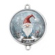 Connecteur Cabochon Argent - joyeux noël gnome