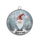 Pendentif Cabochon Argent - joyeux noël gnome