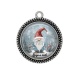 Pendentif Cabochon Argent - joyeux noël gnome