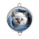 Connecteur Cabochon Argent - chaton