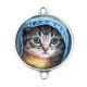 Connecteur Cabochon Argent - chaton