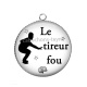 Pendentif Cabochon Argent - le tireur fou
