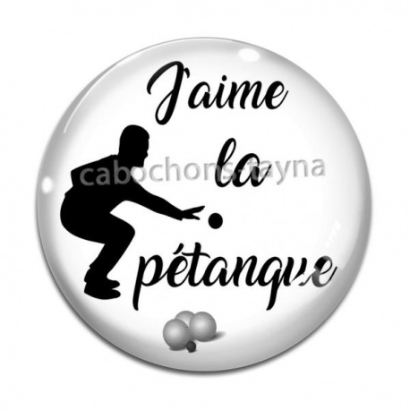 Cabochon Verre - j'aime la pétanque
