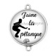 Connecteur Cabochon Argent - j'aime la pétanque