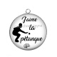 Pendentif Cabochon Argent - j'aime la pétanque