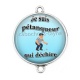Connecteur Cabochon Argent - je suis un pétanqueur qui déchire