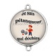 Connecteur Cabochon Argent - je suis un pétanqueur qui déchire