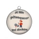 Pendentif Cabochon Argent - je suis un pétanqueur qui déchire