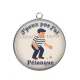 Pendentif Cabochon Argent - j'peux pas j'ai pétanque