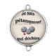 Connecteur Cabochon Argent - je suis un pétanqueur qui déchire