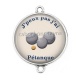 Connecteur Cabochon Argent - j'peux pas j'ai pétanque
