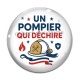 Cabochon Verre - un pompier qui déchire