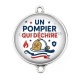 Connecteur Cabochon Argent - un pompier qui déchire