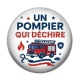 Cabochon Résine - un pompier qui déchire