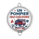 Connecteur Cabochon Argent - un pompier qui déchire