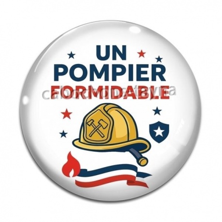 Cabochon Verre - un pompier formidable