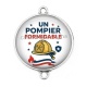 Connecteur Cabochon Argent - un pompier formidable