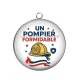 Pendentif Cabochon Argent - un pompier formidable