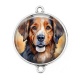Connecteur Cabochon Argent - chien