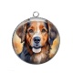 Pendentif Cabochon Argent - chien