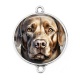 Connecteur Cabochon Argent - chien