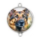 Connecteur Cabochon Argent - chien