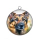 Pendentif Cabochon Argent - chien